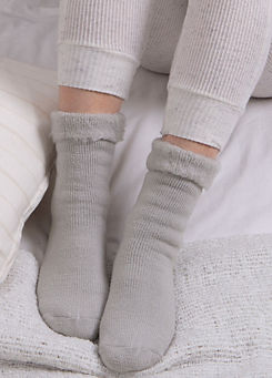 Toasties Ladies Grey Thermal Brushed Bed Socks by Totes