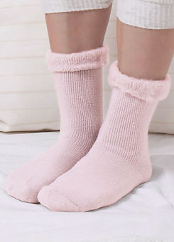 Toasties Ladies Pink Thermal Brushed Bed Socks by Totes