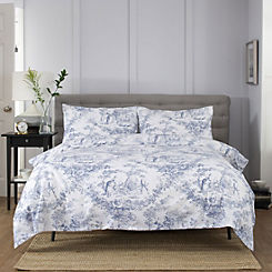 Toile Blue 100% Cotton 200 Thread Count Bedlinen by The Lyndon Company