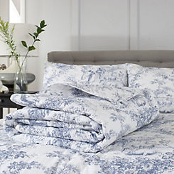 Toile Blue 100% Cotton Bedspread by The Lyndon Company