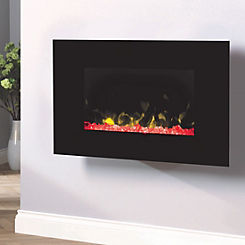 Toluca Optiflame Black Glass Wall Fire with Colour Changing Fuel Bed by Dimplex