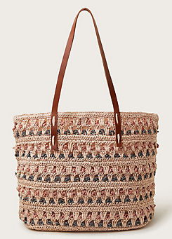 Tonal Raffia Shopper Bag by Monsoon