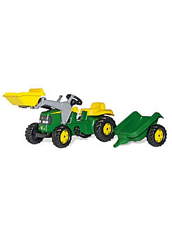 Tractor with Frontloader and Trailer by John Deere