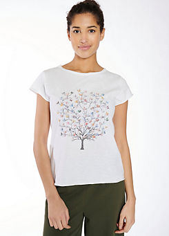 Tree Front Print Short Sleeve T-Shirt by Hailys