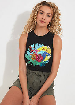 Tropical Graphic Print Vest by Joe Browns