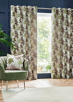 Tropics Galapagos Eyelet Lined Jacquard Curtains by Wylder