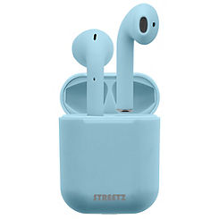 True Wireless Stereo Semi-In-Ear Earbuds With A 300Mah Charging Case - Pale Blue by Streetz