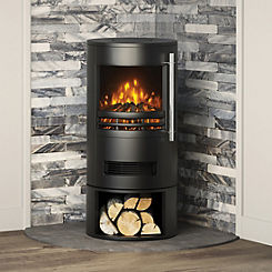 Tunstall & Log Store Electric Stove by Be Modern