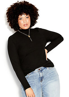 short polo neck top