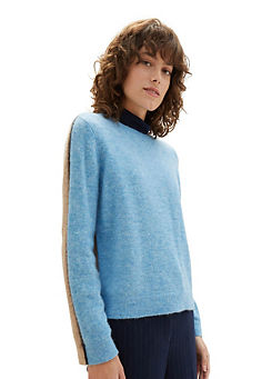 Two-Tone Round Neck Jumper by Tom Tailor
