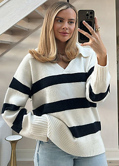 V-Neck Knitted Jumper by In The Style x