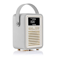 VQ Portable Retro Mini DAB & DAB+ Digital Radio Alarm Clock by View Quest - Light Grey
