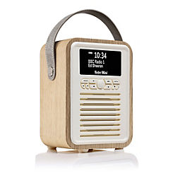 VQ Portable Retro Mini DAB & DAB+ Digital Radio Alarm Clock by View Quest - Oak