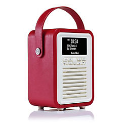 VQ Portable Retro Mini DAB & DAB+ Digital Radio Alarm Clock by View Quest - Red