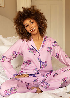 Valentina Heart Print Pyjama Set by Cyberjammies