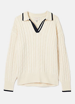 Vanessa Cable Knit Cricket Jumper by Joules