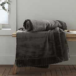 Velvet & Faux Fur Throw by Catherine Lansfield