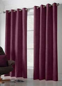 Velvet Chenille Pair of Eyelet Curtains by Alan Symonds