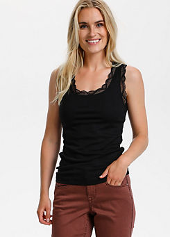 Venessa Sleeveless Slim Fit Laced Top by Cream