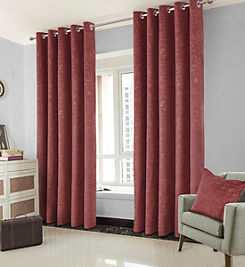 Venice Velvet Thermal Interlined Pair of Eyelet Curtains by Home Curtains