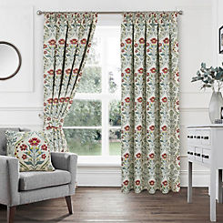 Vermont Pair of Pencil Pleat Heavyweight Chenille Jacquard Curtains by Home Curtains