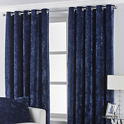 Verona Crushed Velvet Thermal Ring Top Eyelet Curtains by Paoletti