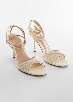 Vicky Natural White Strappy Heeled Sandals by Mango