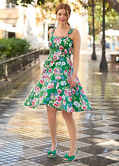 Vintage Floral Fit and Flare Dress by Joe Browns