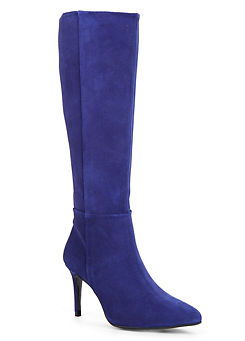 Violet Blue Suede Knee High Boots by Kaleidoscope