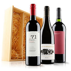 Virgin Wines Red Wine Trio In Wooden Gift Box