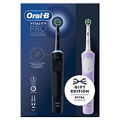 Vitality Pro Dual Pack Electric Toothbrushes, 2 Toothbrush Heads, Designed By Braun by Oral-B