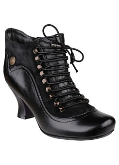 Vivianna’ Black Lace Up Heeled Ankle Boots by Hush Puppies
