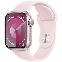 Watch Series 9 GPS 41mm Pink Aluminium Case with Light Pink Sport Band - S/M by Apple