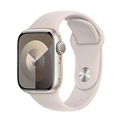Watch Series 9 GPS 41mm Starlight Aluminium Case with Starlight Sport Band - S/M by Apple
