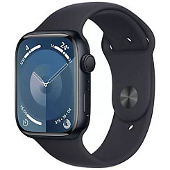 Watch Series 9 GPS 45mm Midnight Aluminium Case with Midnight Sport Band - M/L by Apple