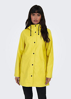 Water Repellent Hooded Raincoat by Only