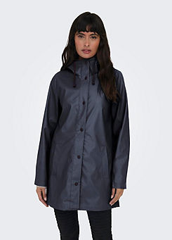 Water Repellent Hooded Raincoat by Only