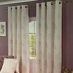 Watercolour Tree Pair of Unlined Eyelet Curtains by Sandown & Bourne