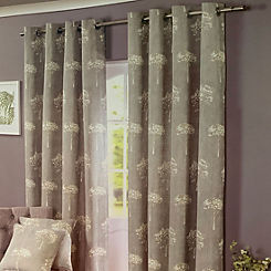 Watercolour Tree Pair of Unlined Eyelet Curtains by Sandown & Bourne