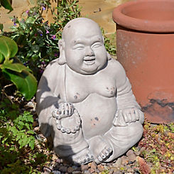 Weathered Sitting Buddhist Monk by Solstice Sculptures