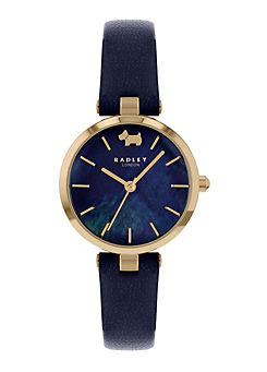 West View Ladies Navy Leather Strap Watch by Radley London