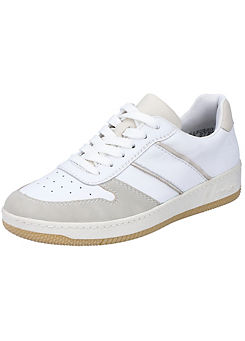 White & Grey Casual Lace-Up Trainers by Rieker