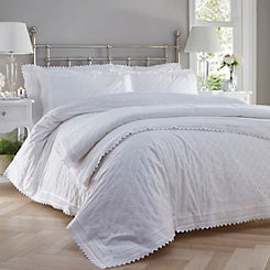 White Broderie Anglaise Bedspread & Pillowshams by Portfolio Home