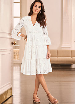 White Broderie Anglaise Tunic Dress by Together