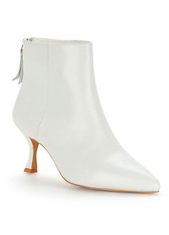 White Leather Ankle Boots by Kaleidoscope