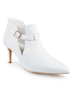 White Leather Shoe Boots by Kaleidoscope