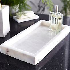 White Marble Bathroom Tray by Freemans