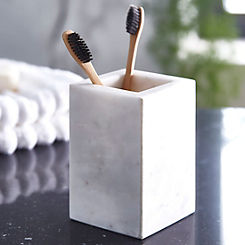 White Marble Toothbrush Holder by Freemans