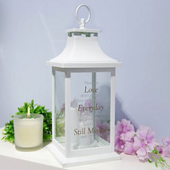White Memorial Lantern - Still Missed by Thoughts of You