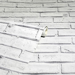 White Painted Brick Wallpaper by Arthouse